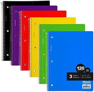 BAZIC Products Notebook Wide Ruled 3 Subject Spiral 120 Sheets Spiral Notebooks, Journal Comp Lined Composition Notebook for School Office, Assorted Color, 24-Pack