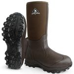 Obcursco Waterproof 6mm Neoprene Rubber Boot for Men and Women Insulated Rain Boot for Outdoor Activity. Ideal for Farm Working, Hunting and Fishing, Standard Brown, 12