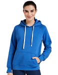 Amazon Brand - Symbol Women's Regular Fit Cotton Blend Hooded Sweatshirt (AW18WNSSW02, Cobalt Blue, Small)