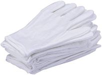 White Cotton Gloves, 24 Pairs Cotton Gloves for Women Dry Hands, Sleeping Serving Archival Cleaning Gloves for Moisture Eczema Spa Coin Jewelry Silver Costume Inspection, Large Size