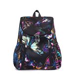 Estwell Women Backpack Shoulder Bag Ladies Waterproof Nylon Schoolbag Vintage Floral Rucksack Casual Daypack