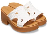 Crocs Women's Brooklyn Heels Heeled Sandal, Chalk Woven, 7