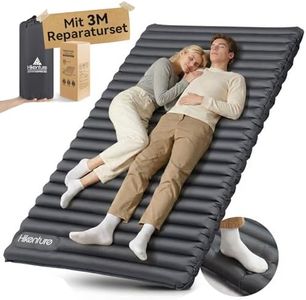 HIKENTURE Aufblasbare Isomatte für 2 Personen, Camping Isomatte Ultraleicht, Camp Luftmatratze Schlafmatte 120cm mit Pumpsack, für Outdoor, Wandern, Strand, Grau