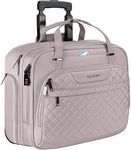 EMPSIGN Rolling Laptop Bag Women with Wheels, Rolling Briefcase for Women Fits Up to 15.6 Inch Laptop Briefcase on Wheels, Water-Repellent Overnight Rolling Computer Bag with RFID Pockets, Dusty Pink