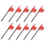 sourcing map Torx Screwdriver, T10 S2 Flag Handle Star Driver Key Wrench Spanner 10 Pcs