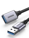 UGREEN USB Extension Cable USB 3.0 Extender Cord Nylon Braided USB A Male to Female Data Transfer Cable for Hard Drive, Oculus Rift, USB Hub, USB Sticks, Mouse, Keyboard, Xbox, Webcam, 10FT