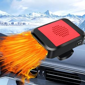 Car Heater,12V 200W Portable Car Heater Defroster Fans, 2 in 1 Heating & Cooling Fast Heating Defrost Defogger with Plug in Cigarette Lighter, Window Defroster for Car, SUV, Jeeps, Trucks (Red)