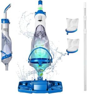 LANCHEZ Cordless Pool Vacuum with Telescopic Pole, Wide Vacuum Head, Handheld Rechargeable Pool Cleaner, 1H Run Time, 18 GPM for Sand, Silt & Leaves in Inground & Above Ground Pools, Hot Tub and Spa