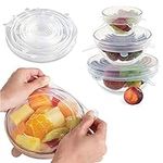 Silicone Stretch Lids, Reusable, BPA Free, 6 Piece Set of Different Size Lids, Keep Food Fresh Longer