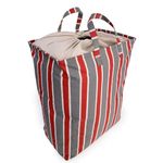 HOME VIBES 100 Ltr Premium Sturdy Canvas Laundry Basket With Lid For Clothes Toys & Home Storage Organizer