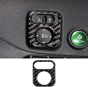 Car Door Rearview Mirror Adjustment Button Frame Sticker Trim for Honda Pilot 2016-2022/Ridgeline 2017-2023/Passport 2019-2023, Rearview Mirror Adjustment Switch Panel Trim Cover, Carbon Fiber (Black)