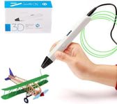 3D Printing Pen for Adults – Professional 3D Pen with OLED Display, Adjustable Speed & Temperature, Manual & Auto Loading, Compatible with PLA/ABS, Includes 3 PLA Colors – White
