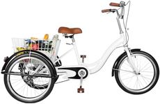 ROMYIX 20'' White Tricycle Adult 3 