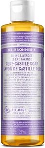 Dr. Bronner’s Pure Castile Liquid Soap 237ml – Vegan and Multipurpose 18-in-1 Uses - Made with Organic Oils, Gentle on Skin, For Body, Face, Hair, Dishes, Laundry, and Pets, non-GMO - Lavender