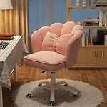 XUEGW Office Chair Cute Petal Desk Chair, Modern Fabric Home Butterfly Chairs Height Adjustable Chair Makeup Chairs