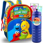 Sesame Street Mini Backpack - 12" Sesame Street Toddler Backpack Mini Bundle Includes Sesame Street Small Backpack, Water Bottle, Stickers, More | Sesame Street Backpack for Toddlers, Sesame Street
