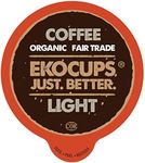 EKOCUPS Organic Coffee Pods, Light Roast Coffee, Single Serve Coffee for Keurig K Cups Machines, Fair Trade Coffee in Recyclable Pods, 40 Count