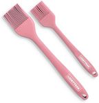 Lightyear Silicone Basting Pastry Brush Set (2 Pcs) ❘ 450°F Heat Resistant Oil Brush for Your Kitchen - Ideal For BBQ’s, Baking & Cooking | 100% Food Grade Silicone - BPA Free & Dishwasher Safe (Pink)