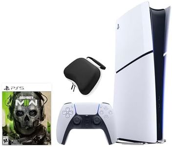 PlayStation 5 Slim Digital Edition Call of Duty Modern Warfare II Bundle and Controller Case - White, Slim PS5 1TB PCIe SSD Gaming Console with Controller Protective Case - Digital Slim PS5 [playstation_5]