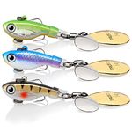 TRUSCEND Fishing Jigs with Unique Two-way Spinning Spoons System, Well-made Rooster Tail Fishing Spinner Lure with Flash Copper Body & Blade, Freshwater Crappie Jigs, Blade Bait for Bass Walleye Trout