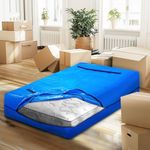 MOBI Mattress Bags for Moving and Storage, Mattress Cover with 8 Heavy Duty Handles and Strong Zipper Closure, Moving Supplies & Moving Bag, Navy, King Single Size - 207x110x38CM