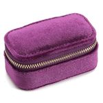 Jewellery Box Small Jewellery Box Organiser for Women Girls Plush Velvet Travel Jewelry Storage Case Portable Jewellery Holder Tray for Earrings Necklace Bracelet Jewelry Box Purple, 4901