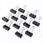 True-Ally 25 mm Size Paper Binder Clip clamp for Office, Home, School, Institutions Pack of 72 Clips, Capacity 60 Pages.