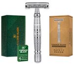 VIKINGS BLADE The Vulcan Safety Razor + Swedish Platinum Super Blades + Carry Case