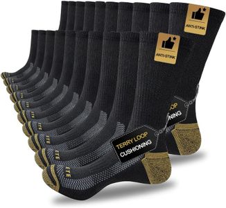 JOYNÉE Mens Athletic Crew Socks 10 Pairs Lightweight Cushioned Breathable Work Running Socks