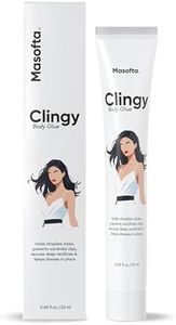 Masofta Clingy Body Glue – Sweat-Resistant, Skin-Safe Adhesive for Fashion & Styling Strapless Outfit & Dress Fixer, Clothing Hold Roll-On, Secure Fit, Non-Irritating 20 ml White