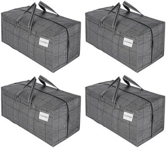 VENO 4 Pack Moving Bags w/Backpack Straps, Heavy Duty, Moving Boxes Alternative, Packing Supplies, Large Storage Totes for Dorm Room Essentials with Zipper for Clothes (Windowpane, 4 Pack)