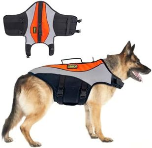 Heavy-Duty Reflective Dog Life Vest for Swimming - Adjustable Buoyancy Aid with Rescue Handle, Pool & Beach Safety Jacket for Large Dogs (XL, Orange)
