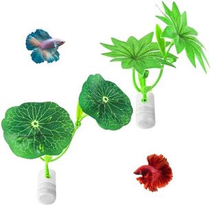 NestBasics 2PCS Betta Leaf Hammock with Strong Magnets, Safe Plastic Betta Fish Bed - Adjustable Betta Tank Accessories for Resting, Hiding & Bubble Nest, Suitable for Smooth/Algae-Covered Tank Walls