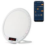 Light Therapy Lamp Bioclock Adjustment Sunrise Sunset Light Alarm Clock UV-Free 10000 lux Wake up lamp Multiple White Noise Portable Built-in Lithium Battery