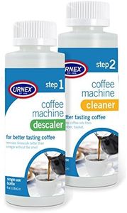 Urnex Coffee Maker Cleaner and Descaler Kit - 2 Single Use Bottles - Professional at Home Coffee Machine Cleaning and Descaling