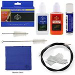 Trumpet/Cornet Care Cleaning Kit,Maintenance Kit,Valve Oil,Tuning Slide Grease,Flexible Brush,Valve Brush,Mouthpiece Brush,Cork Grease,Cleaning Cloth and More(Random color cloths)