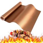 Thienlee BBQ Grill Mat Roll, Cut to Size Grill Mats for Outdoor Grill, Non-Stick Grill Accessories for Gas, Charcoal, Electric Grill(Copper - 15.75IN x 10FT)