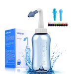 Darate Neti Pot Sinus Rinse Bottle 300 ML, Nose Wash Cleaner Pressure Rinse Nasal Irrigation for Adult & Kid BPA Free with Sticker Thermometer (300ml Bottle)