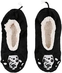 SOCK SHOP WILD FEET Fleece Lined Footsie Slippers Womens 1 pair Size 5-9 (Dalmation)