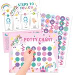 Potty Training Sticker Chart Potty Training Chart,10 Pcs Potty Training Sticker Chart Potty Reward Sticker Chart Toilet Sticker for Kids, (Unicorn)