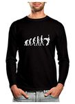 Funny Musician Evolution of a Rock Guitarist - Rocker Long Sleeve T-Shirt X-Large Black