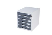 Sysmax System Color File Cabinet 5 Drawers Lockable Grey - Polystyrene