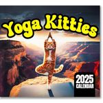 Yoga Kitties Wall Calendar 2025 | Funny Cat Themed Gifts For Cat Lovers Featuring Cats Doing Yoga in Beautiful Places