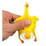 YOYOSTORE Mini 9cm Squeeze Chicken and Egg Toy Stress Relief Laying Egg Keychain