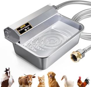 Automatic Water Dispenser for Dogs 2 Gallons, 304 Stainless Steel Dog Water Bowl Dispenser for Farm Chicken Pets Indoor&Outdoor Dog Waterer Feeder Fit 3/4'' GHT Faucet Auto Filling Wide Drinking Area