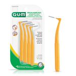 GUM Proxabrush® Go-Betweens® Angled Reusable Interdental Cleaners, Antibacterial Bristles, 1 Travel Case, 3012D, Yellow, Ultra Fine, 6 Count