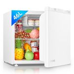 FOHERE Table Top Larder Mini Fridge 46L Capacity, Quiet Running 42dB, Reversible Door, Ice Box, Manual Temperature Control, White