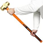 WEDO Brass Sledge Hammer With Fiberglass Handle, Non-Magnetic, Die-Forge, Corrosion Resistant, DIN Standard, 8lb, 700mm, 16"