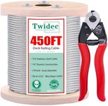 Twidec/450ft 1/8" Deck Railing Cabl