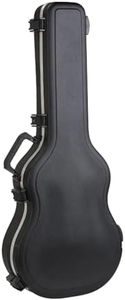 SKB Hardshell Travel Case for Martin 000 Acoustic Guitars, Molded In Bumpers for Protection, Plush Lined Interior and TSA Latches, Black